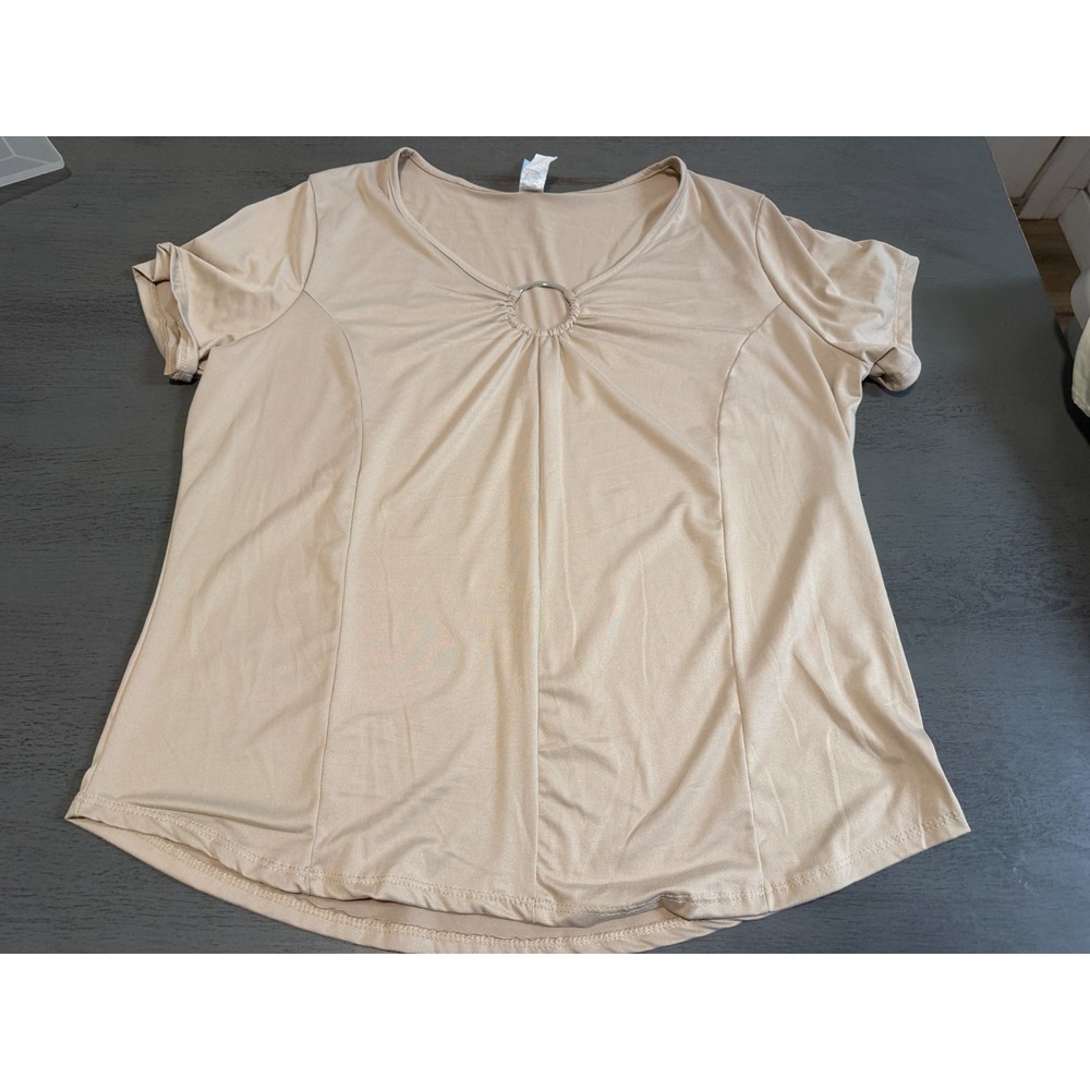 beige o ring M FASIS plus size shirt 2X